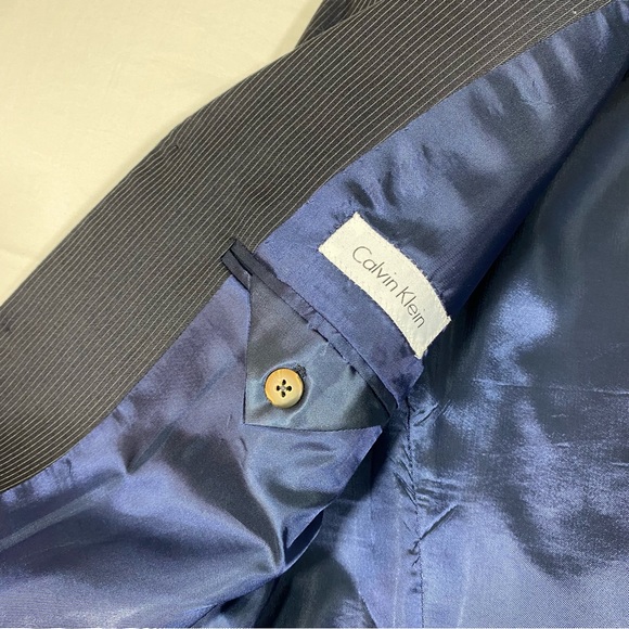 Calvin Klein Pinstripe Wool Blazer Sports Jacket Suit Jacket 40R Men’s N… - Picture 2 of 13